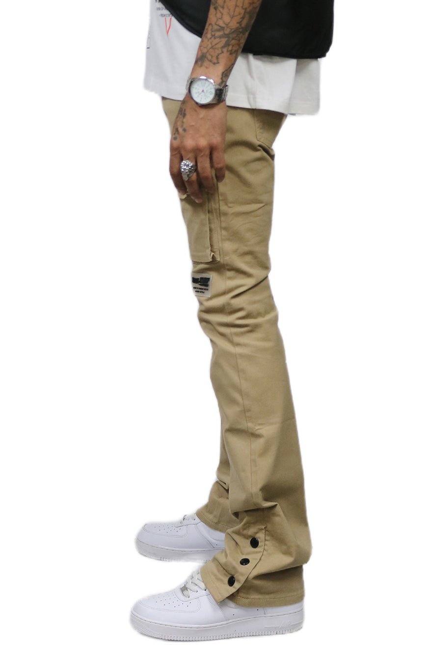 Brun Men's premium flare stacked twill cargo pant with multi functional pockets