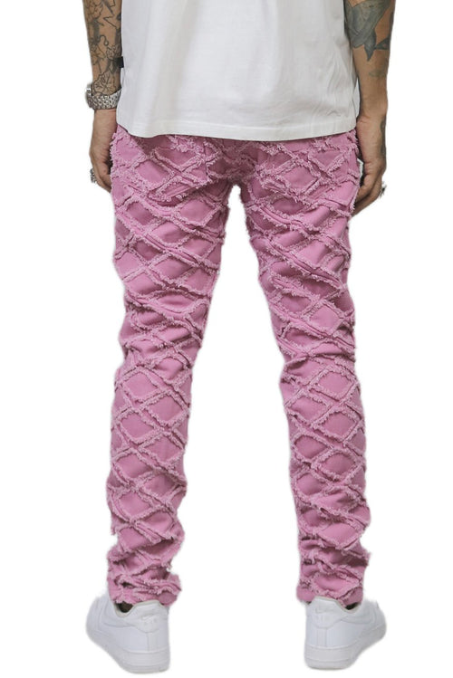 MARVIN Men's premium rip&repair slim fit quilted denim pants