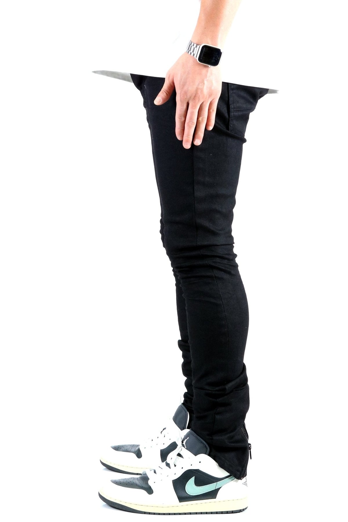 ALAN Men's Premium Wax Coated Skinny Denim Pants
