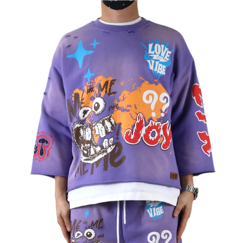 DIAZ S/N Jersey 3/4 Sleeve Crop Top Tee