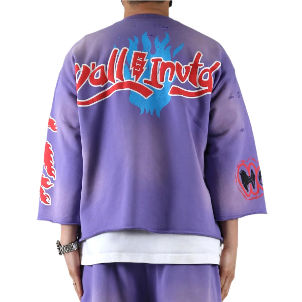 DIAZ S/N Jersey 3/4 Sleeve Crop Top Tee