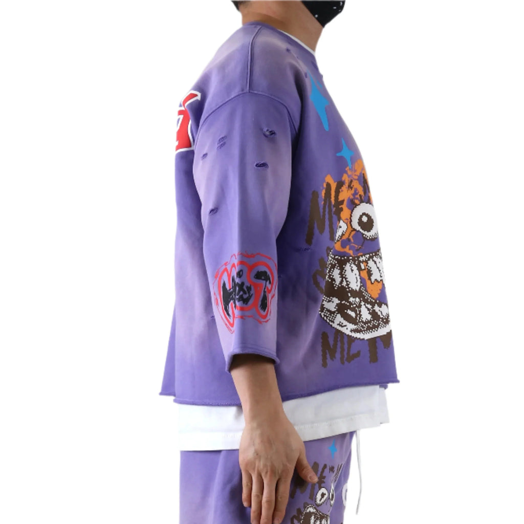 DIAZ S/N Jersey 3/4 Sleeve Crop Top Tee