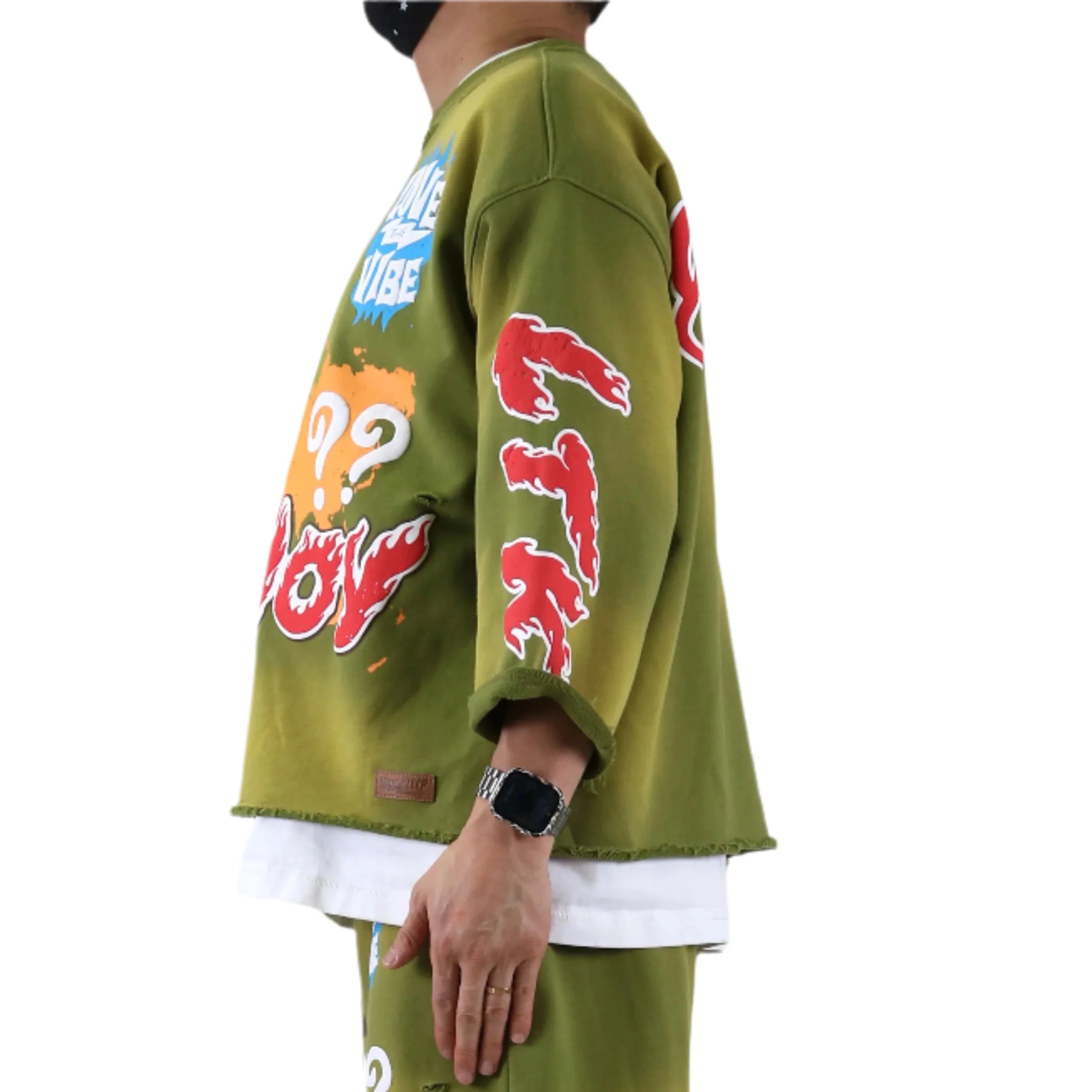 GARNIO SN/ Jersey 3/4 Sleeve Crop Top Tee