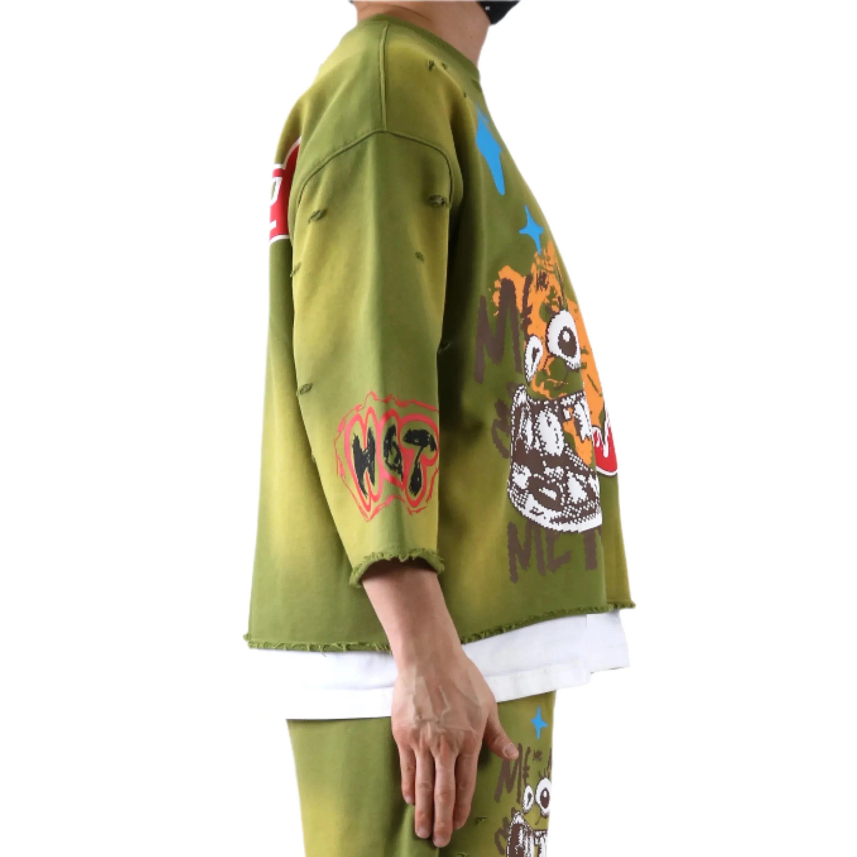 GARNIO SN/ Jersey 3/4 Sleeve Crop Top Tee