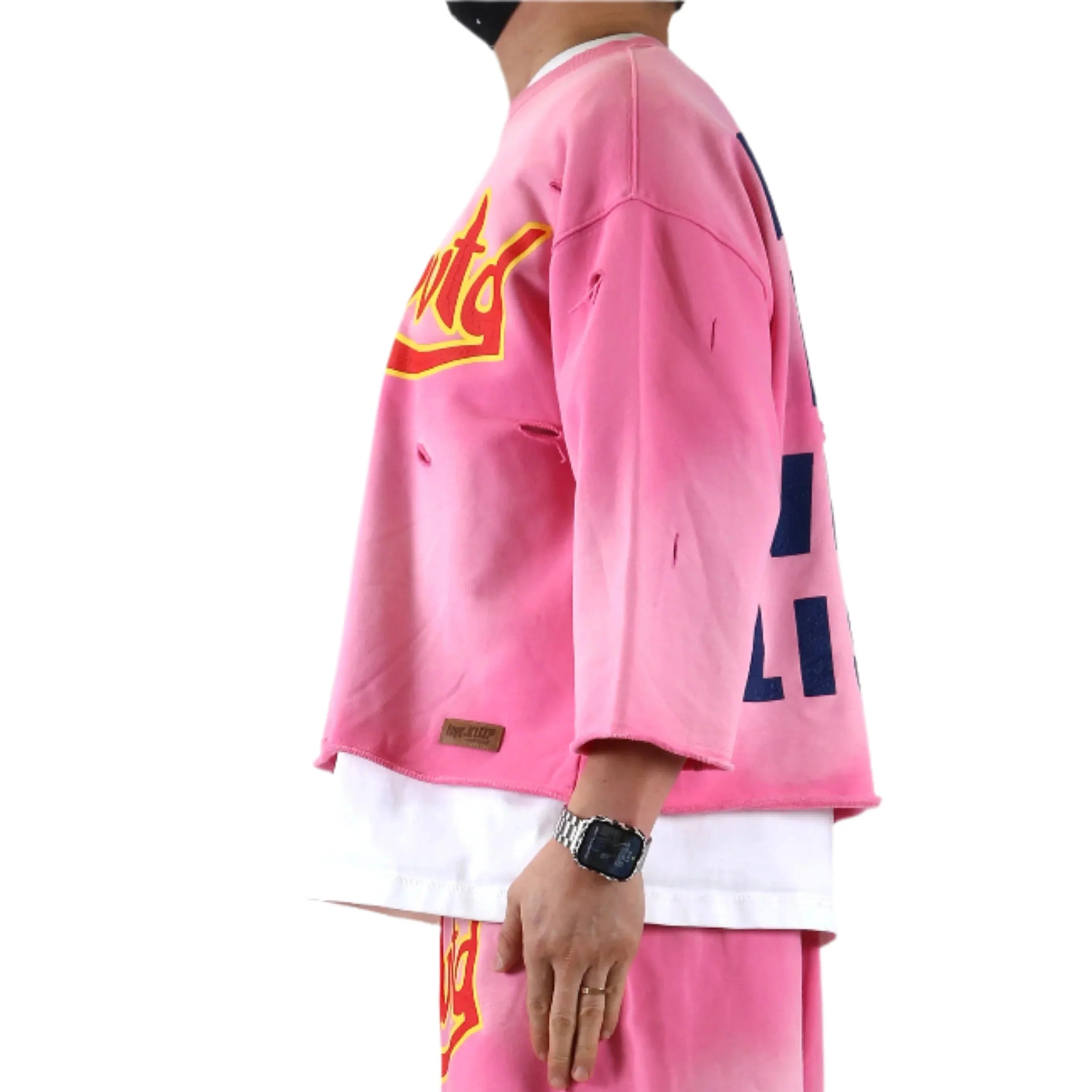 DARIUS S/N Jersey 3/4 Sleeve Crop Top Tee