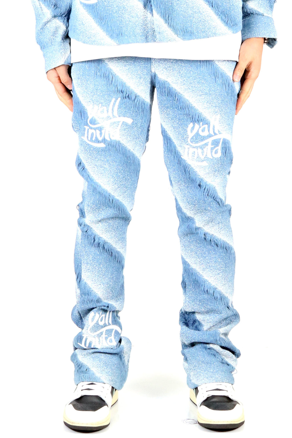 DUSTY Men's premium jacquard pattern slim fit denim pant.