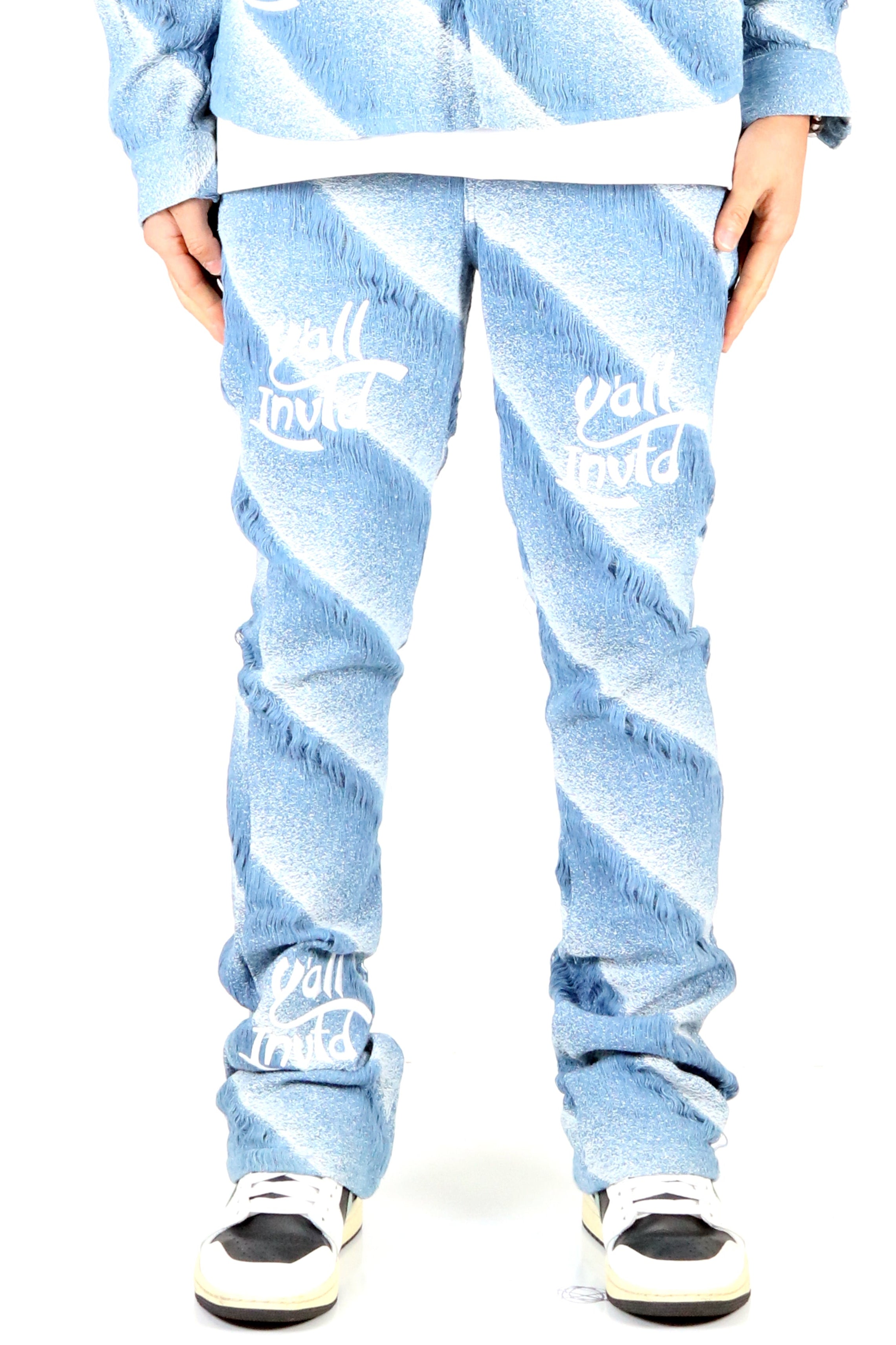 DUSTY Men's premium jacquard pattern slim fit denim pant.