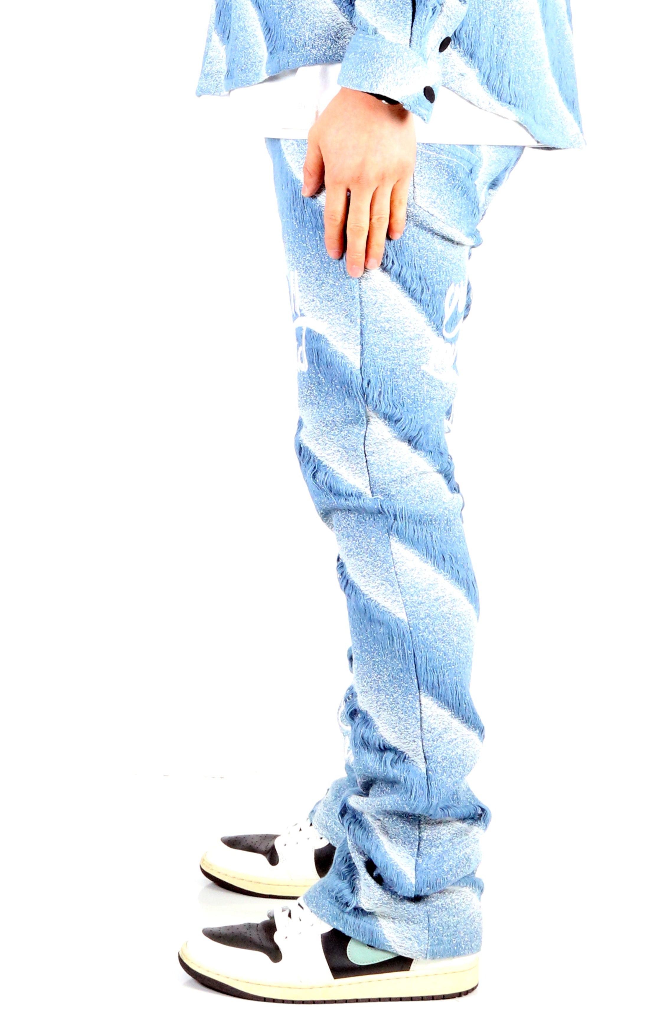 DUSTY Men's premium jacquard pattern slim fit denim pant.