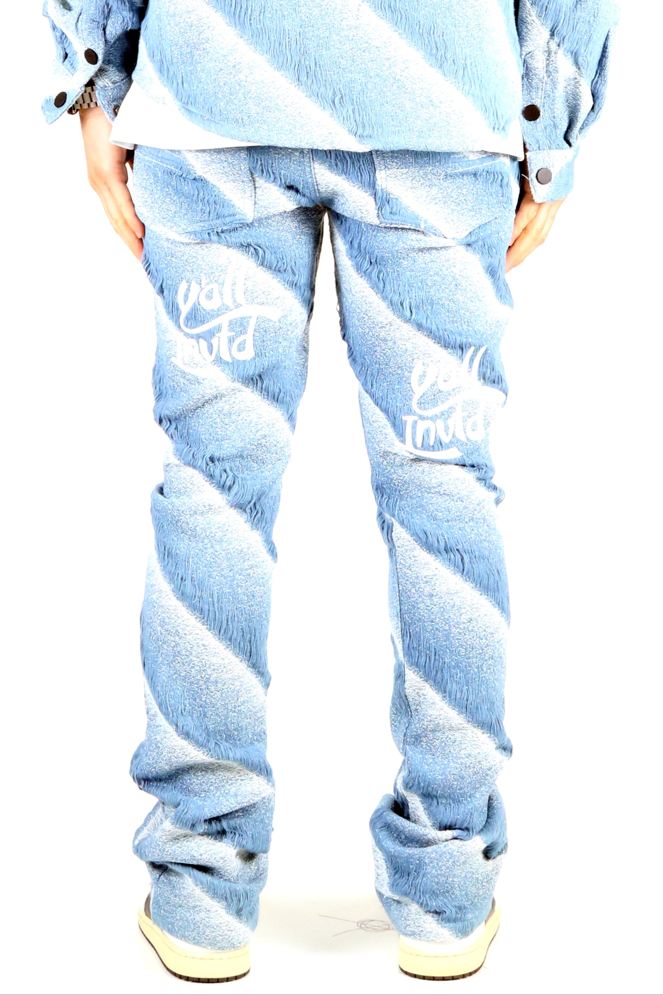 DUSTY Men's premium jacquard pattern slim fit denim pant.