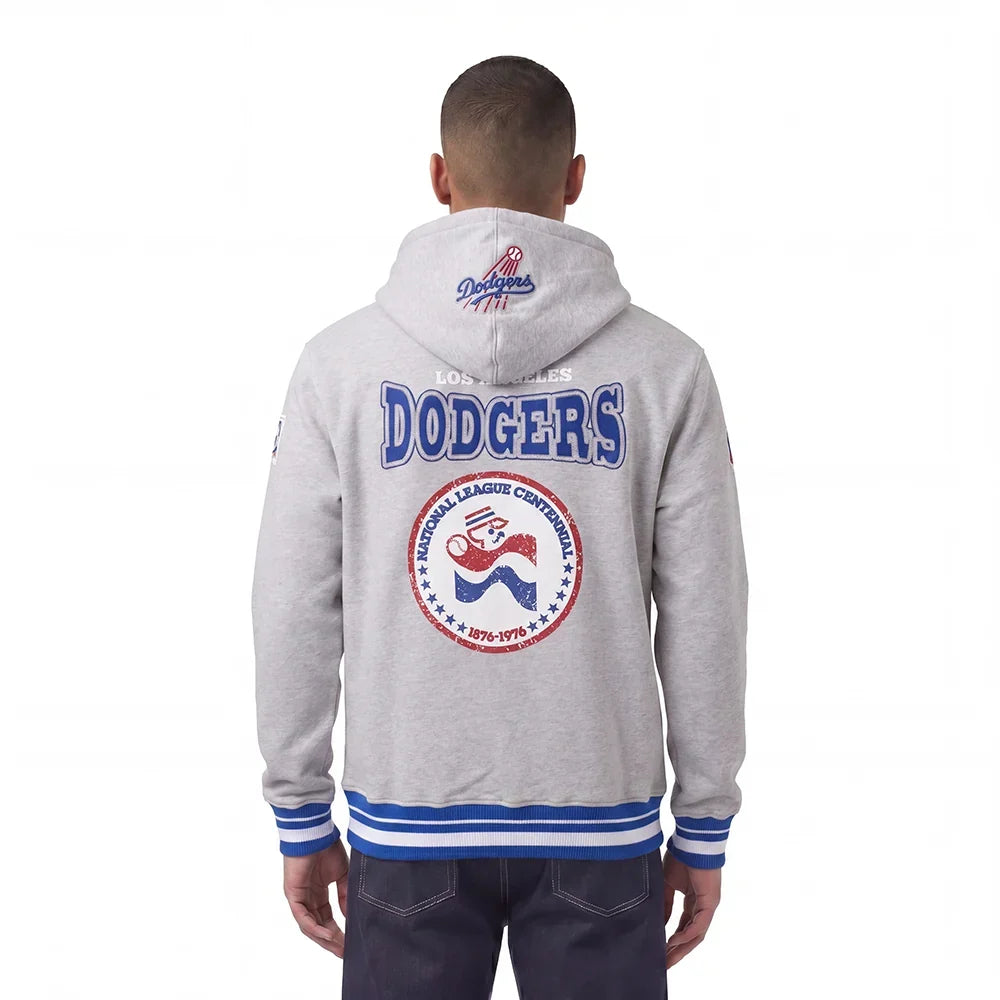 Pro Standard Los Angeles Dodgers Day One Rib Fleece Hoodie - Heather Grey
