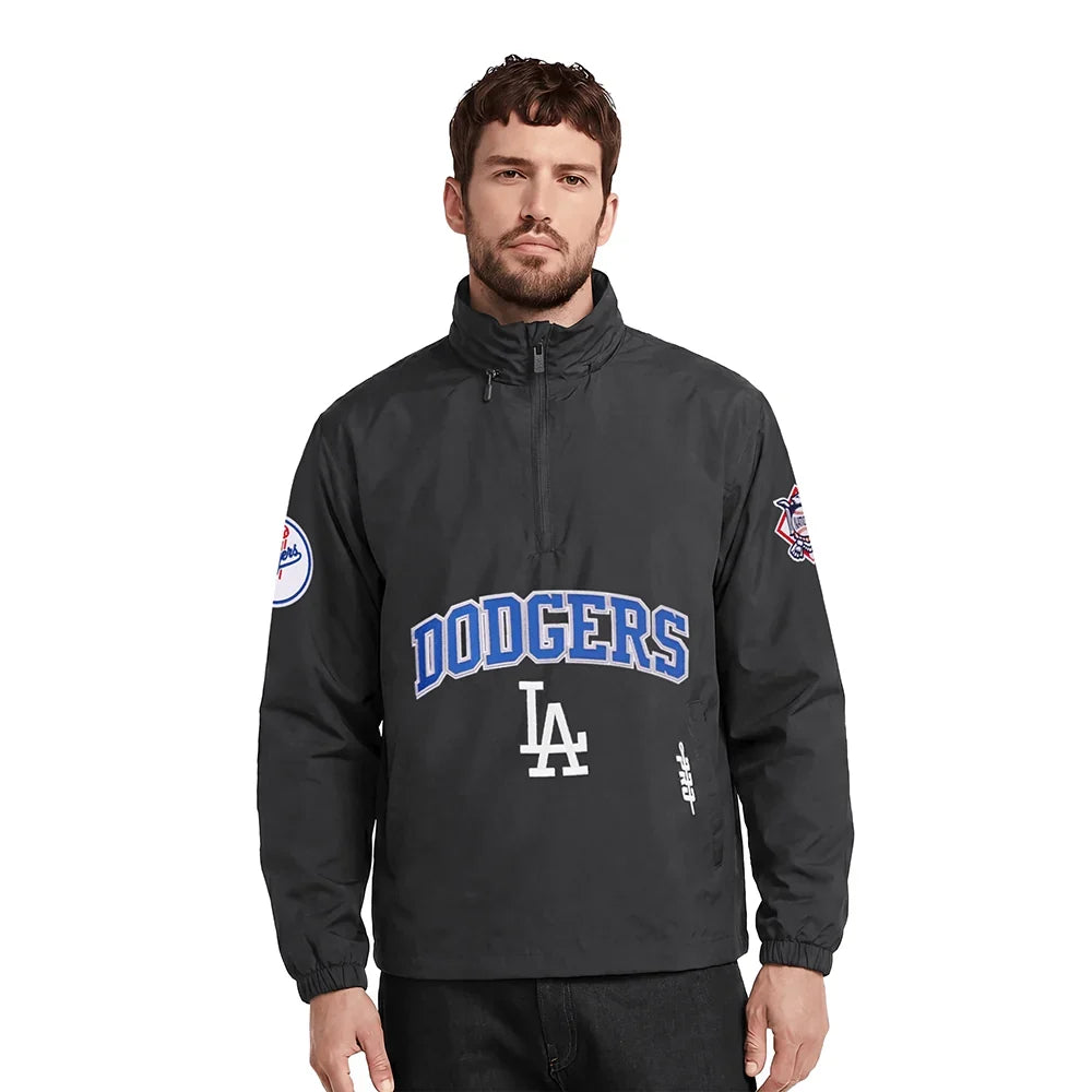 Pro Standard Los Angeles Dodgers Pre Game Quarter-Zip Jacket - Black