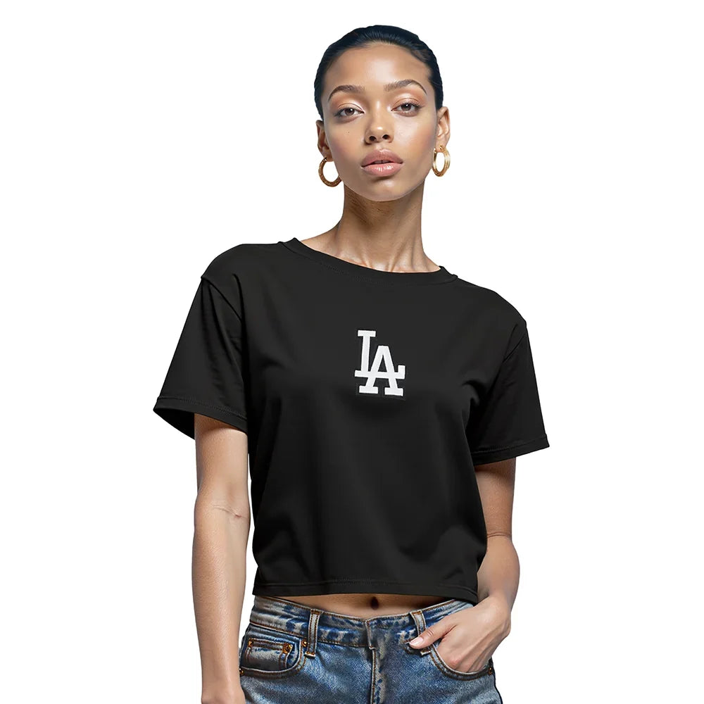 Pro Standard Womens LA Dodgers Wingspan Boxy Tee  - Black