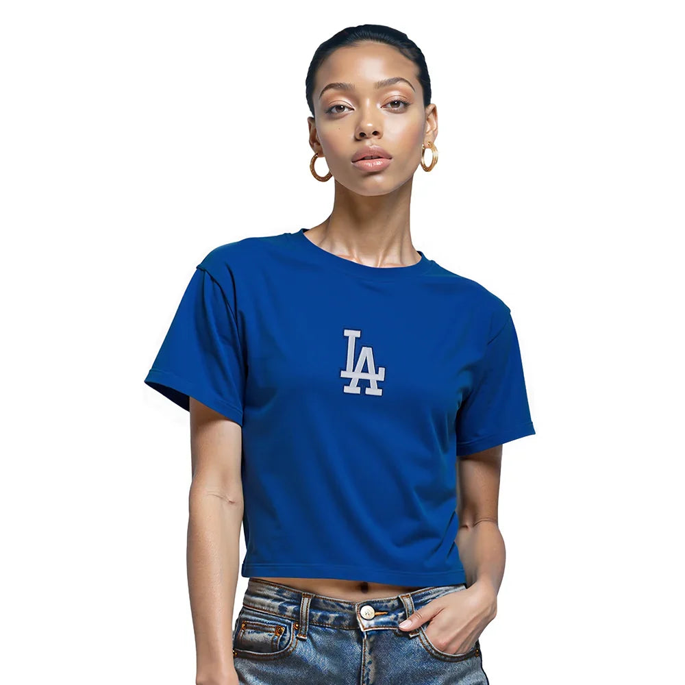 Pro Standard Womens LA Dodgers Wingspan Boxy Tee  - Blue