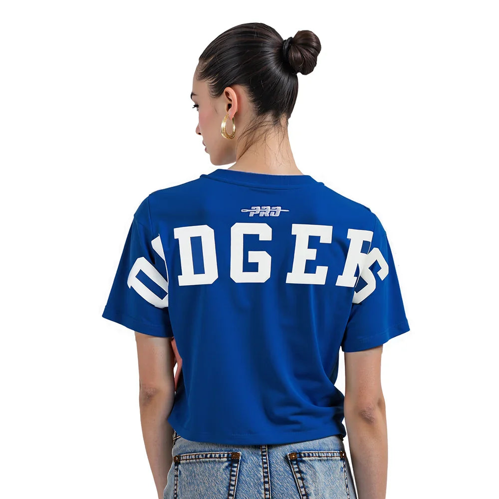 Pro Standard Womens LA Dodgers Wingspan Boxy Tee  - Blue