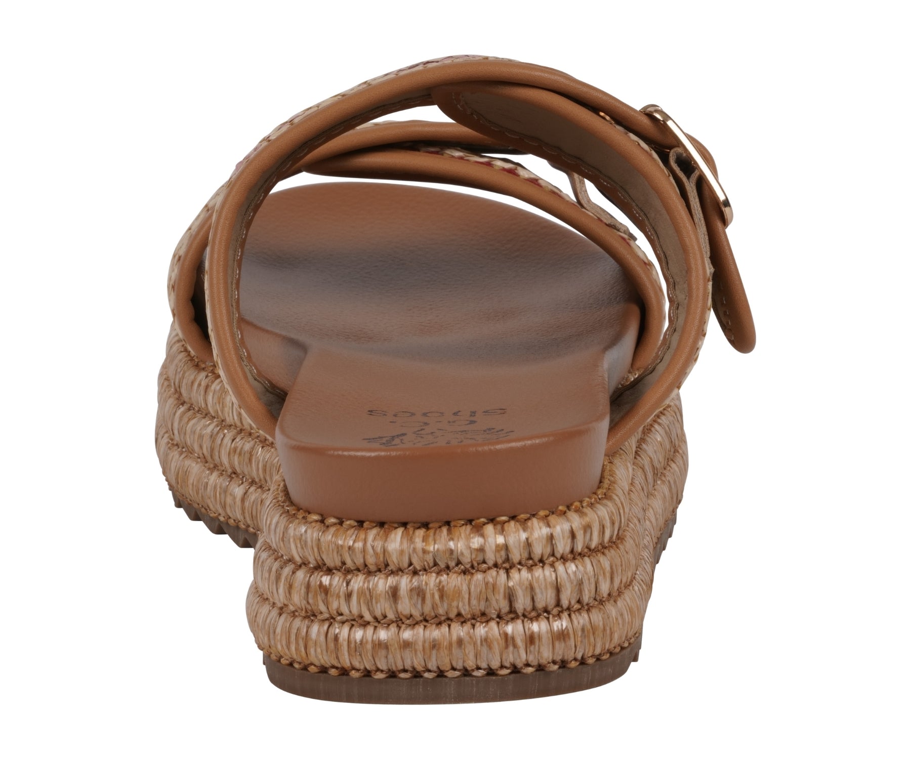 Lorena Multi Woven Double Band Slide Platform Sandals