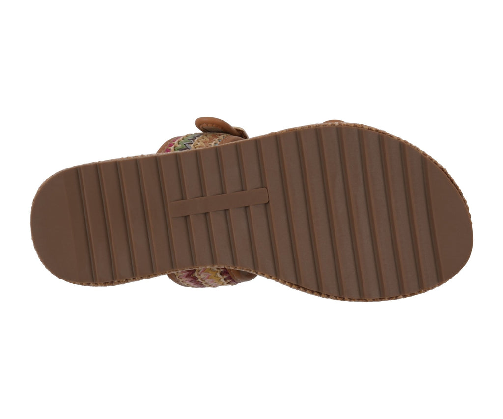Lorena Multi Woven Double Band Slide Platform Sandals