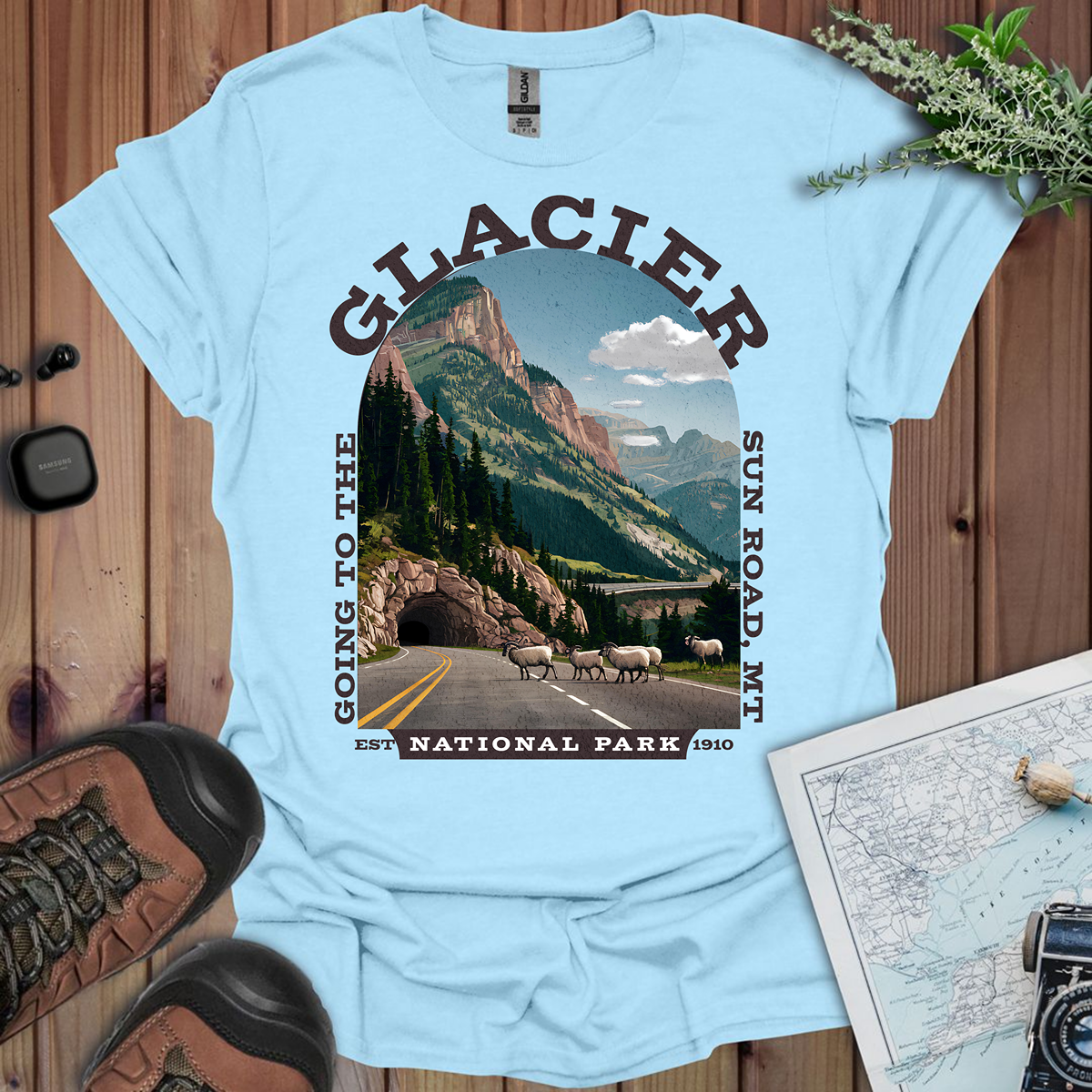 Glacier National Park Unisex Fit T-Shirt Going To The Sun Road Montana
