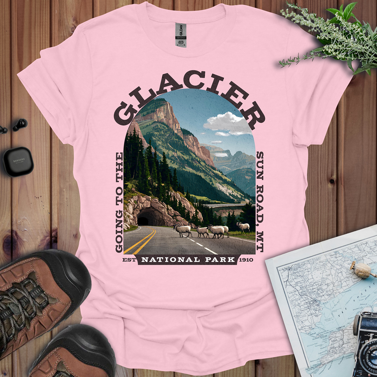 Glacier National Park Unisex Fit T-Shirt Going To The Sun Road Montana