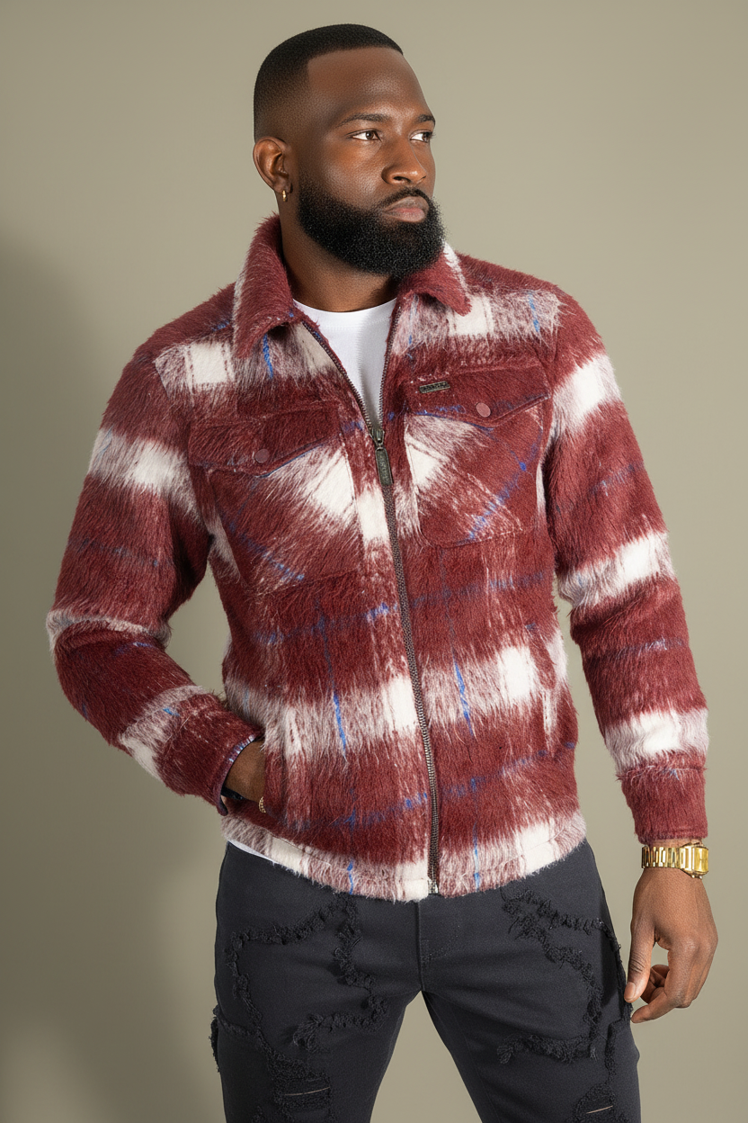 Wool Jacket | M1058 Gabana 26 Shacket - Burgundy