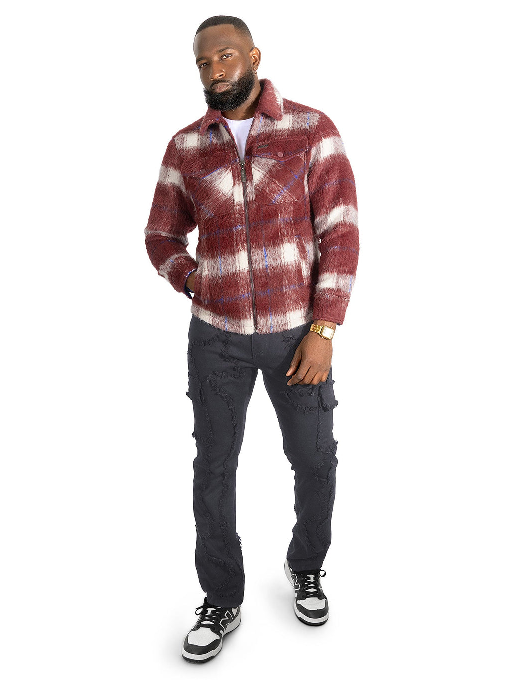 Wool Jacket | M1058 Gabana 26 Shacket - Burgundy