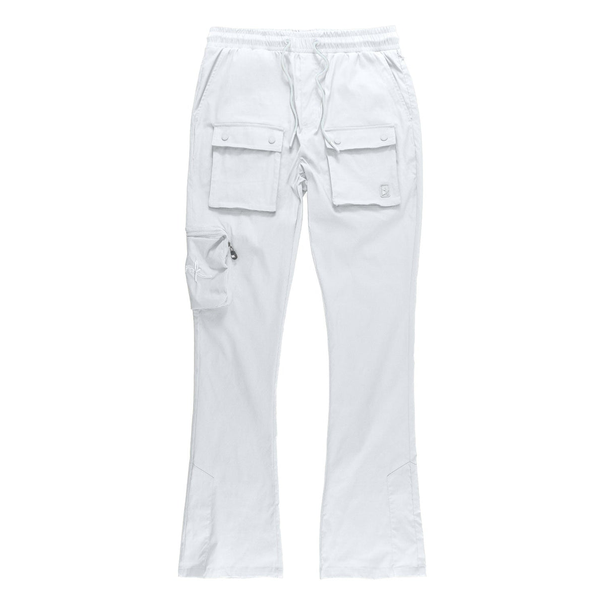 Makobi Sartoni Nylon Stacked Pants, White, product front