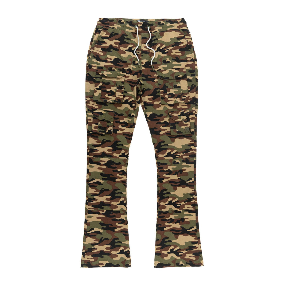 Makobi Colton Stack Sweat Pants in Camo, front view