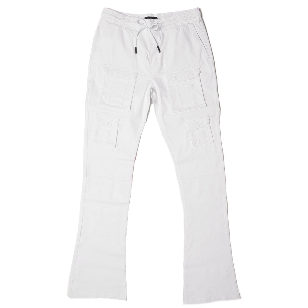 M1633 Colton 34” Stack  Nylon/Spandex  Sweat Pants - White