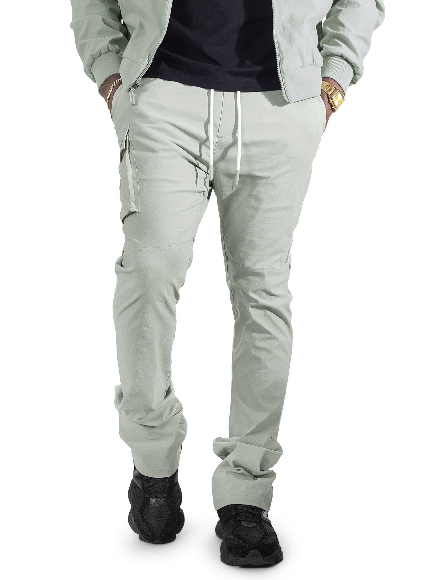 Nylon Pants | M1634 Adorni Stacked - Gray