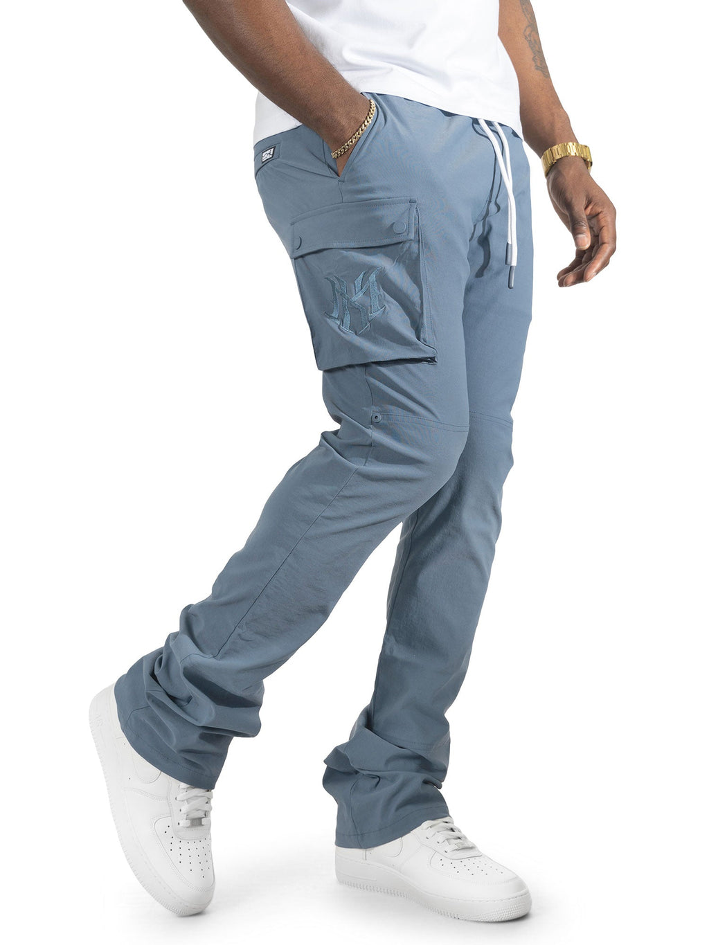Nylon Pants | M1634 Adorni Stacked - Midnight Blue