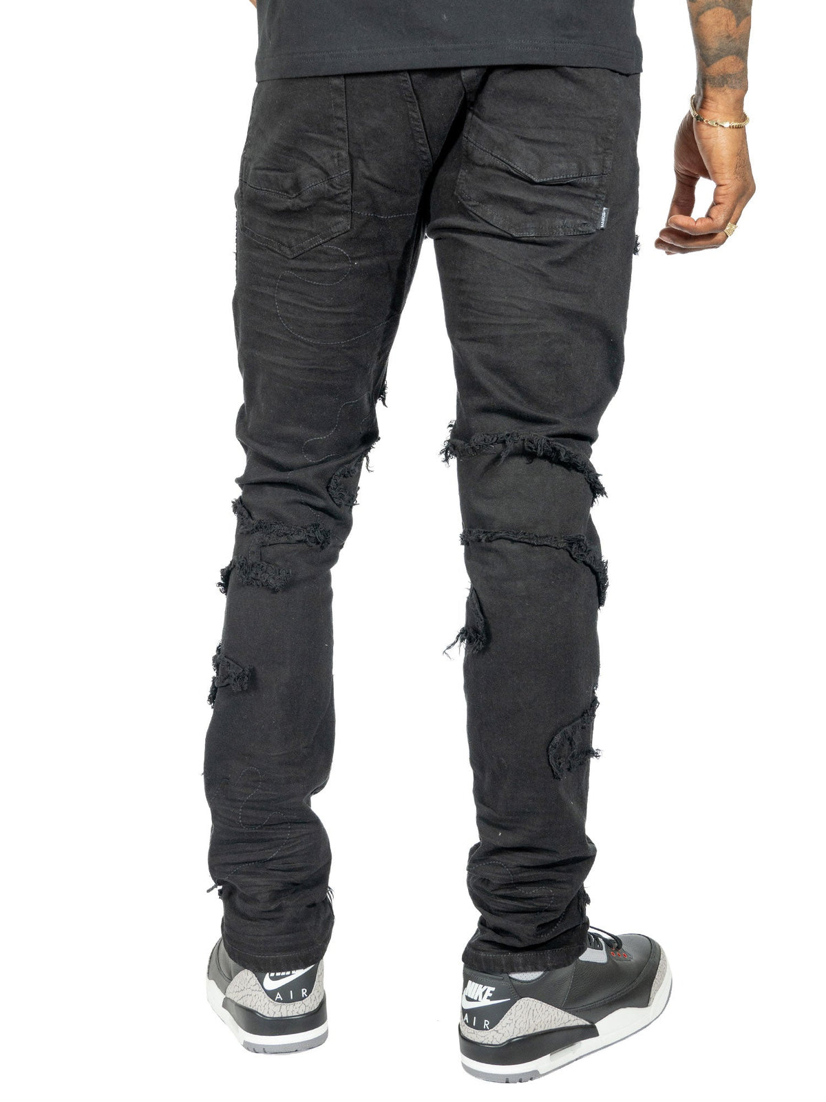 Makobi Amato Jeans in Black, back view