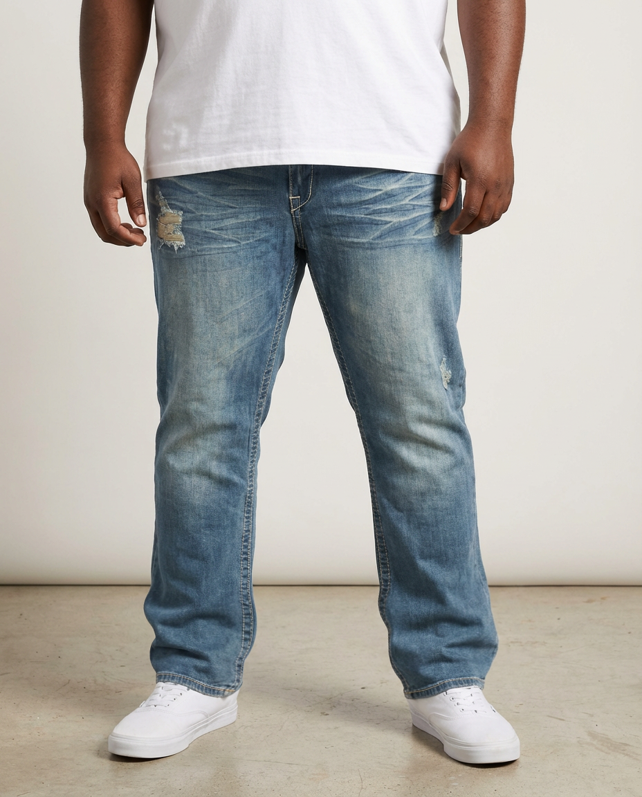 Jeans | M1826 Makobi Premium Washed Pants - Medium Blue