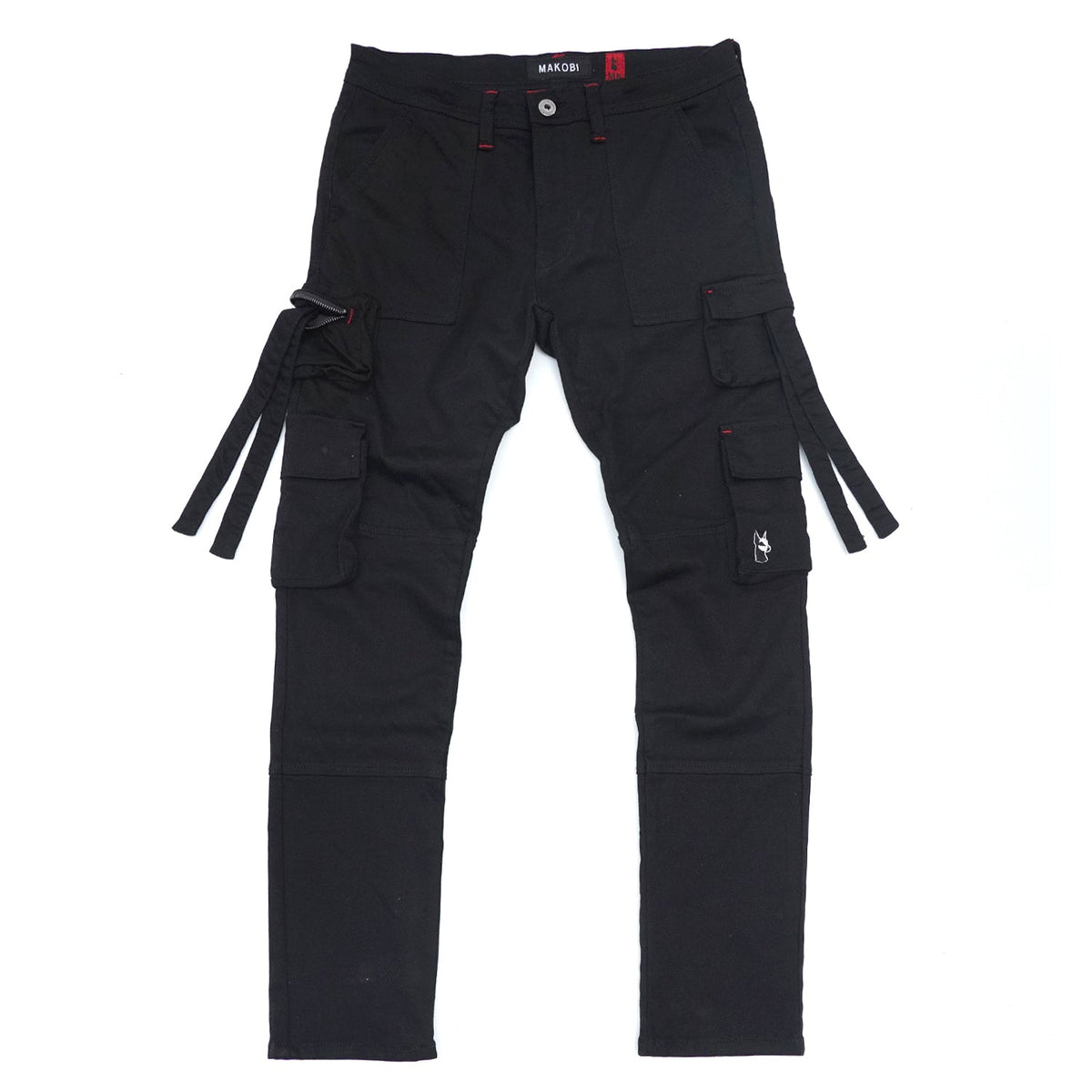 Makobi Aries Cargo Denim Jeans, Black, product back