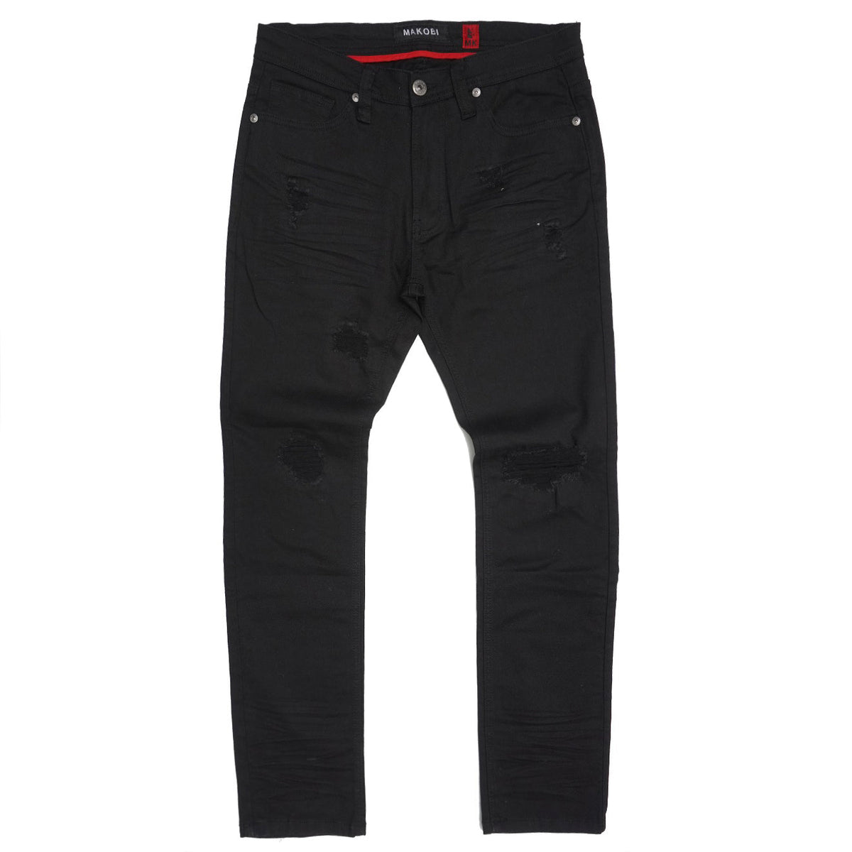 Makobi Brighton Shredded Twill Jeans in Black, product photo