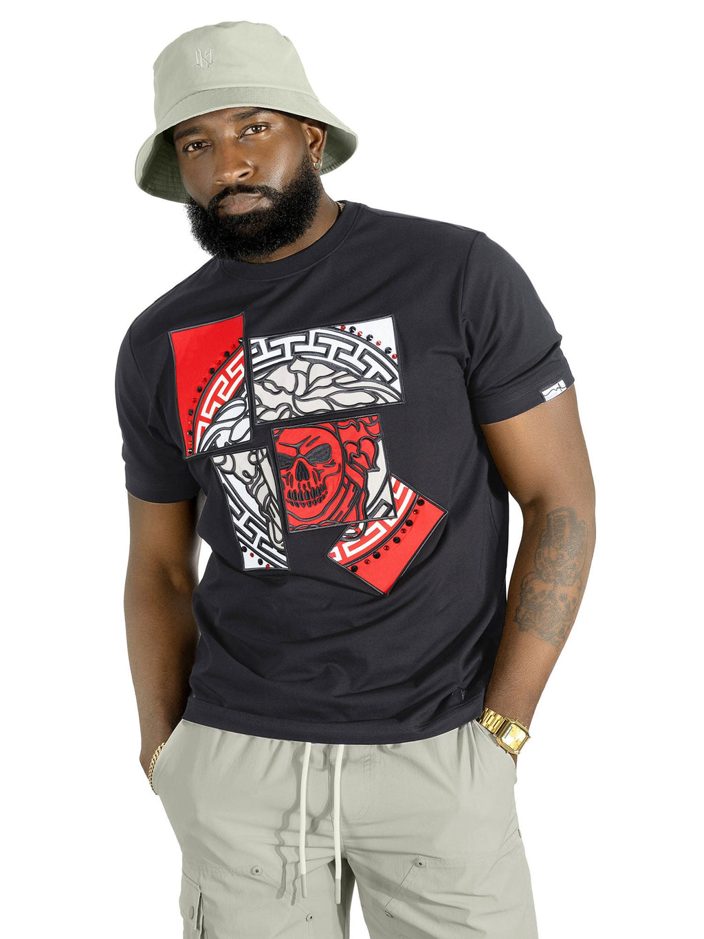 Jersey Shirt | M193 Bianco Medusa Tee - Black