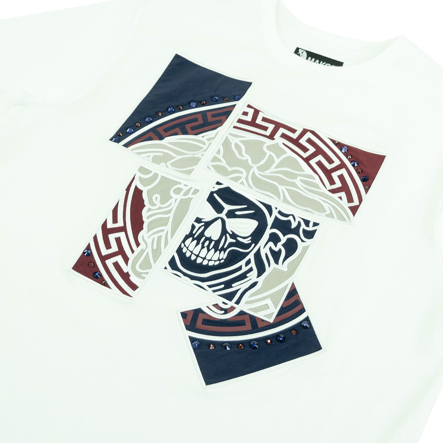 Jersey Shirt | M193 Bianco Medusa Tee - White Navy