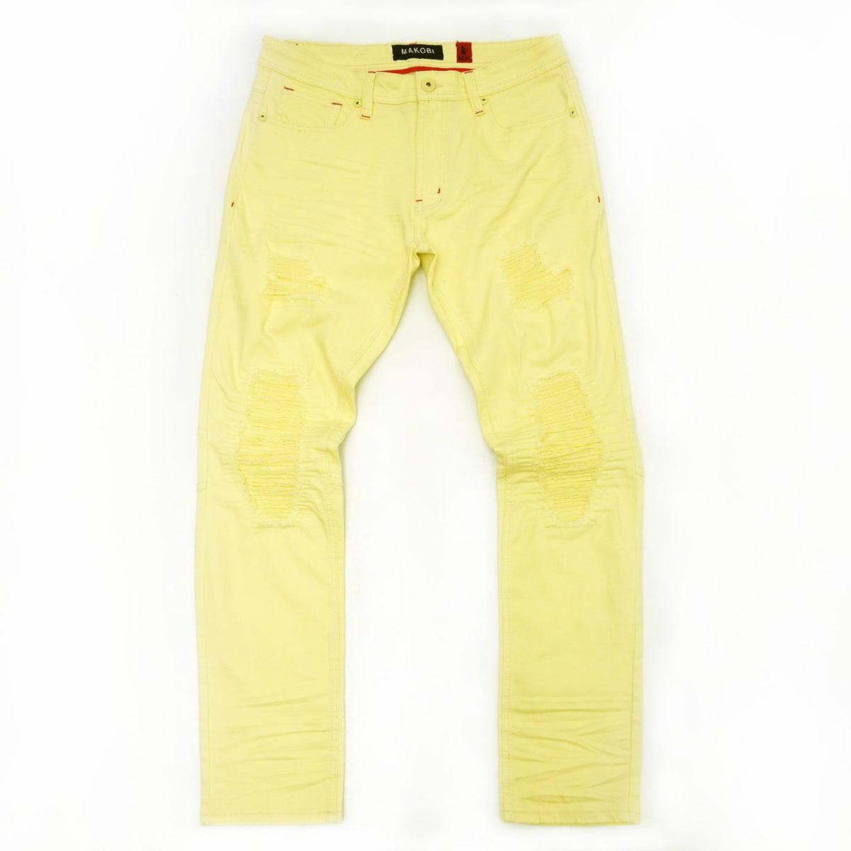 Makobi Denim Jeans in Yellow, front view