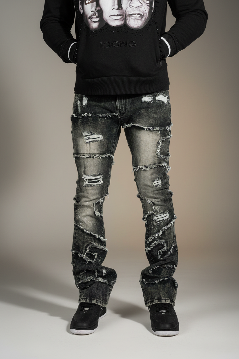 Stacked Pants |M1984 Pastoni Jeans -  Black Wash