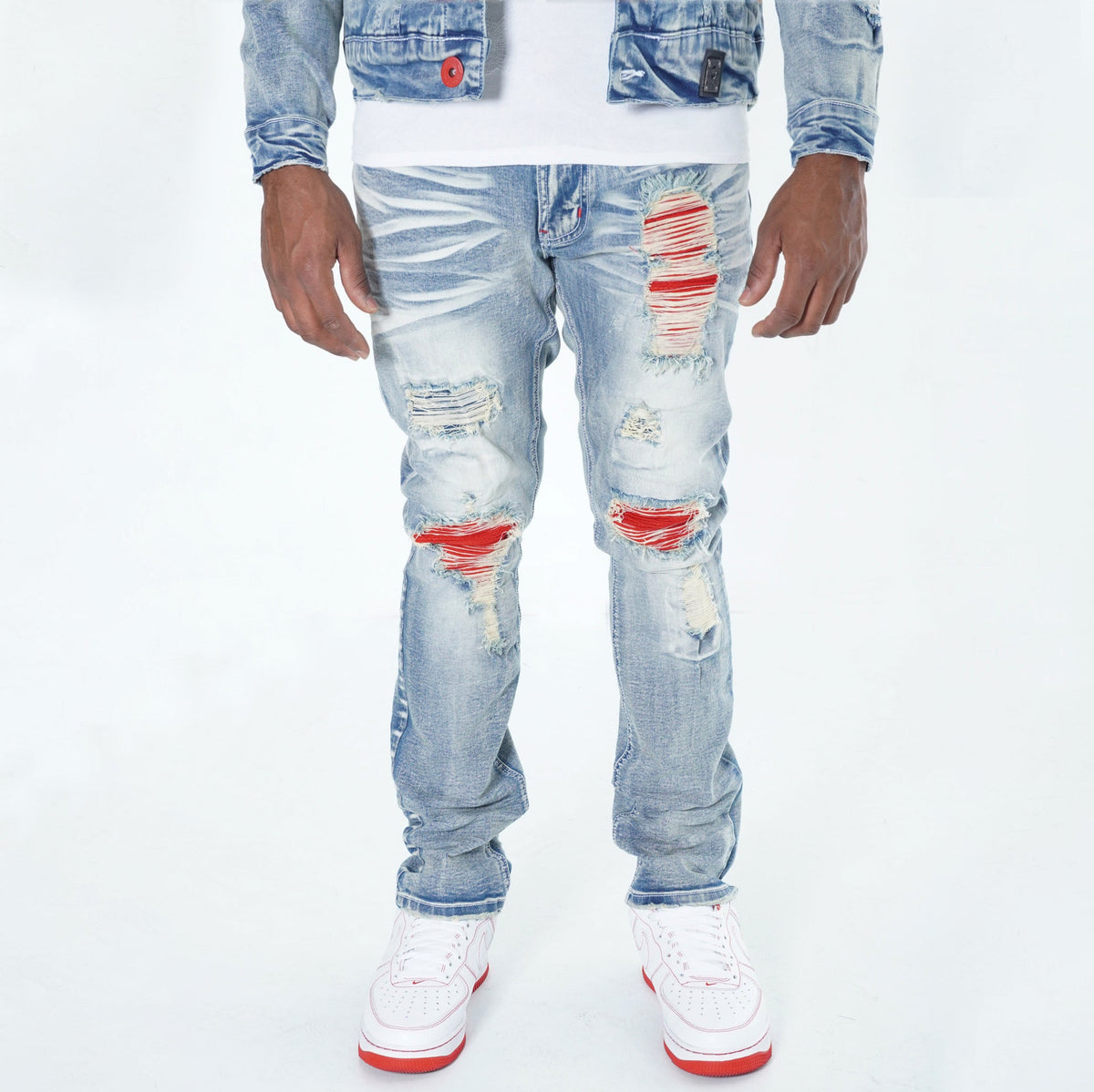Makobi Leaders Denim Jeans, Light Wash, product photo, alternate angle