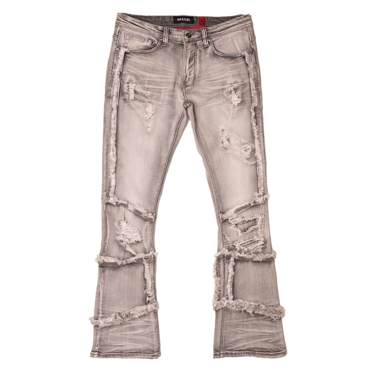 Makobi Gianos Stacked Jeans, Gray, product front