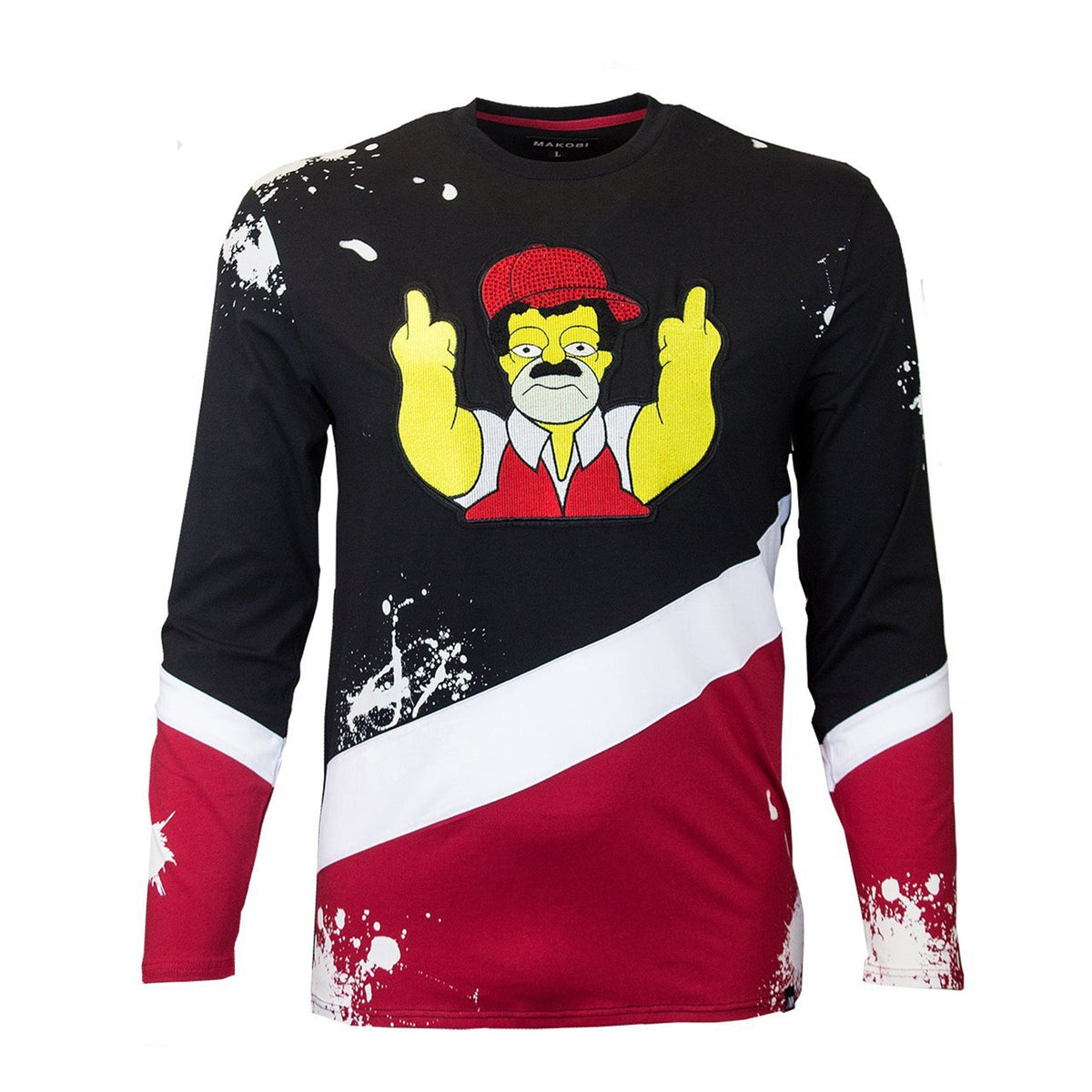 Makobi El Chapo Simpson Long Sleeve Tee in Black, product photo