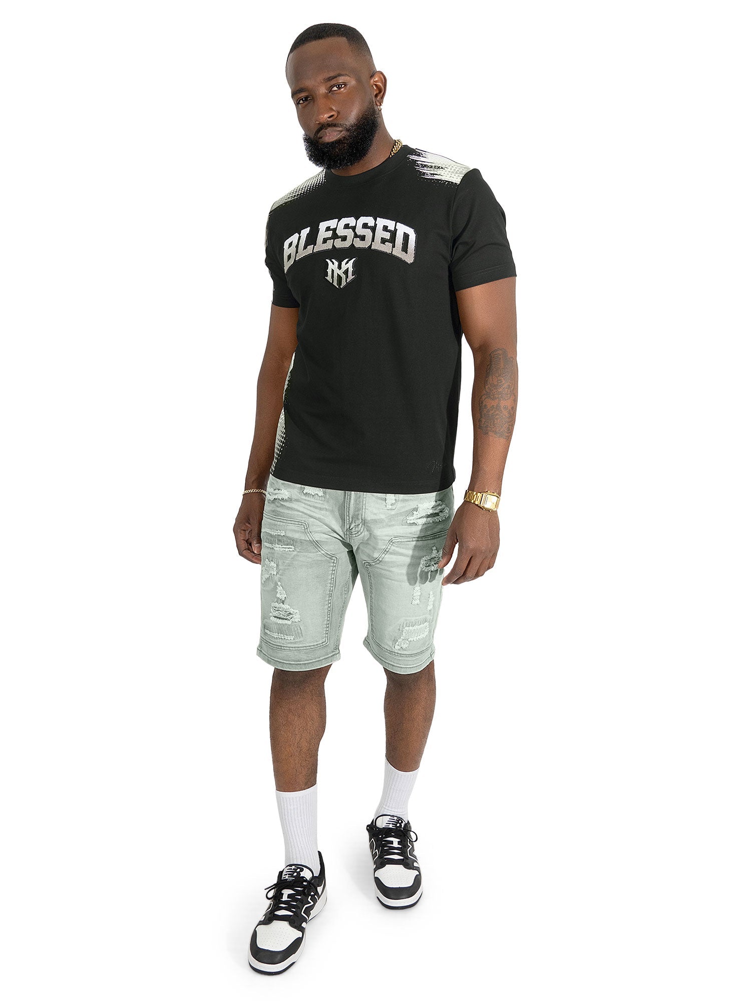 Jersey Shirt | M261 Bendito Blessed Tee - Black