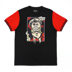 Makobi David Tee in Black/Red, front view