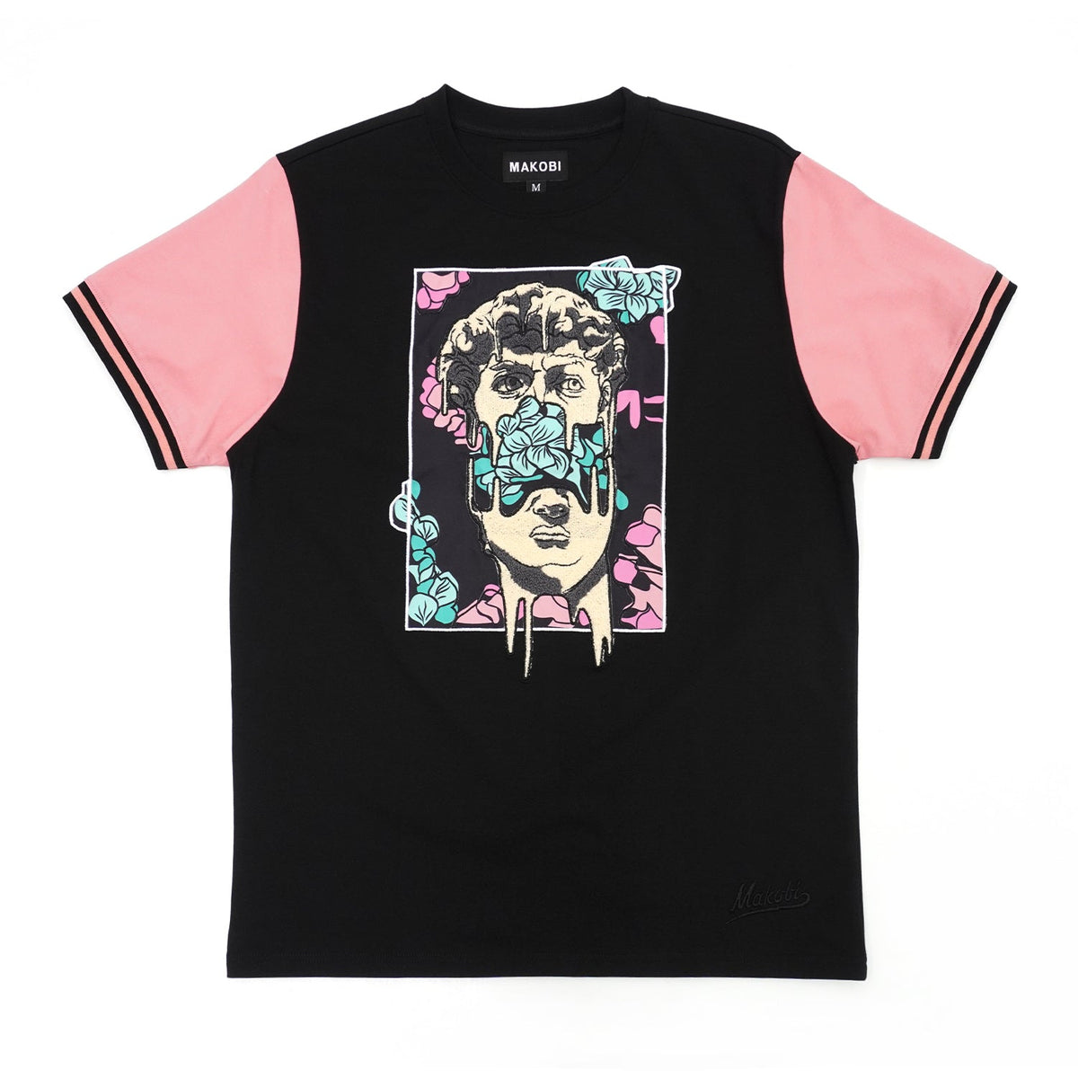 Makobi David Tee, Black/Salmon, product front