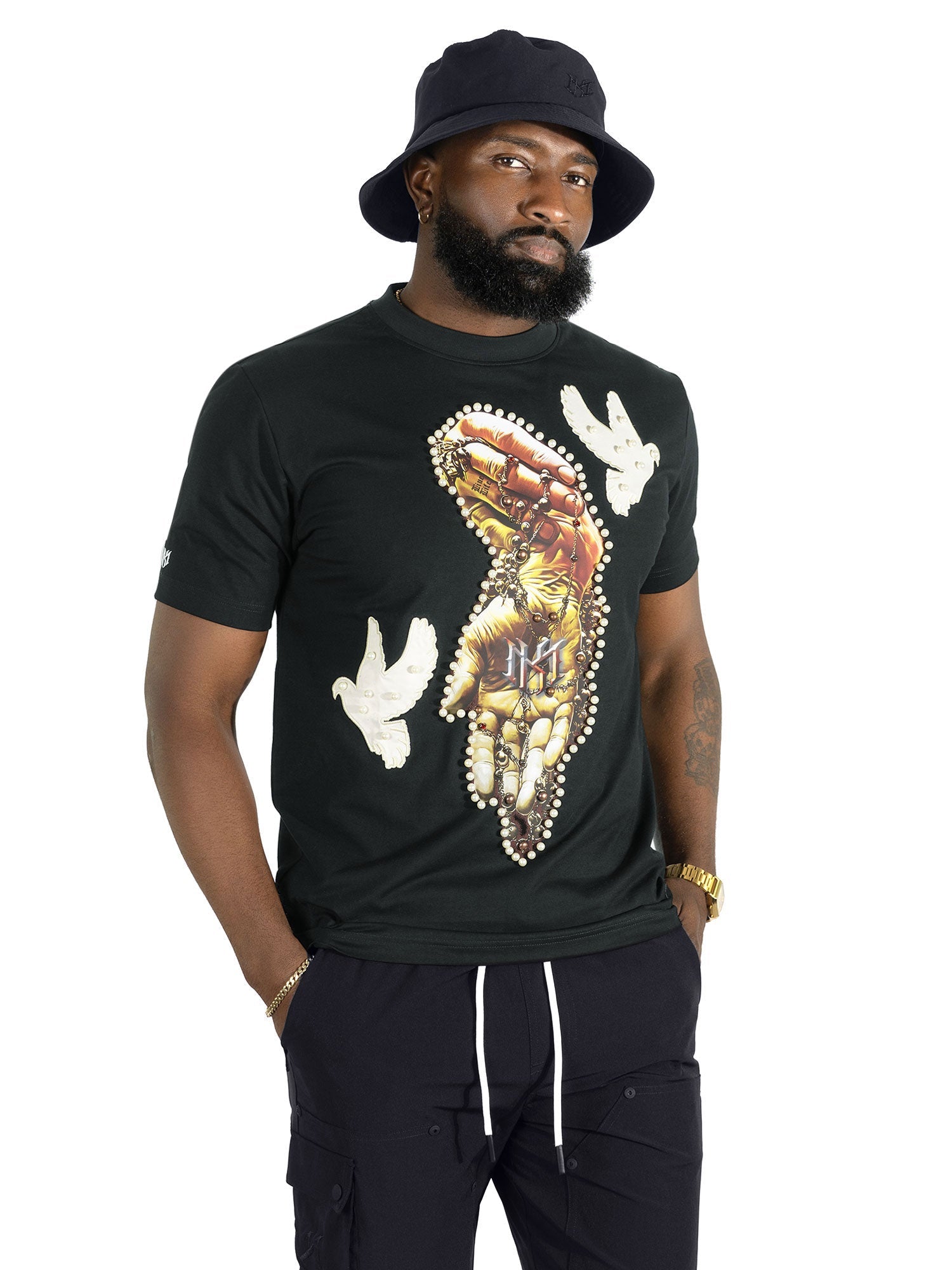 Jersey Shirt | M309 Rosario Tee - Black