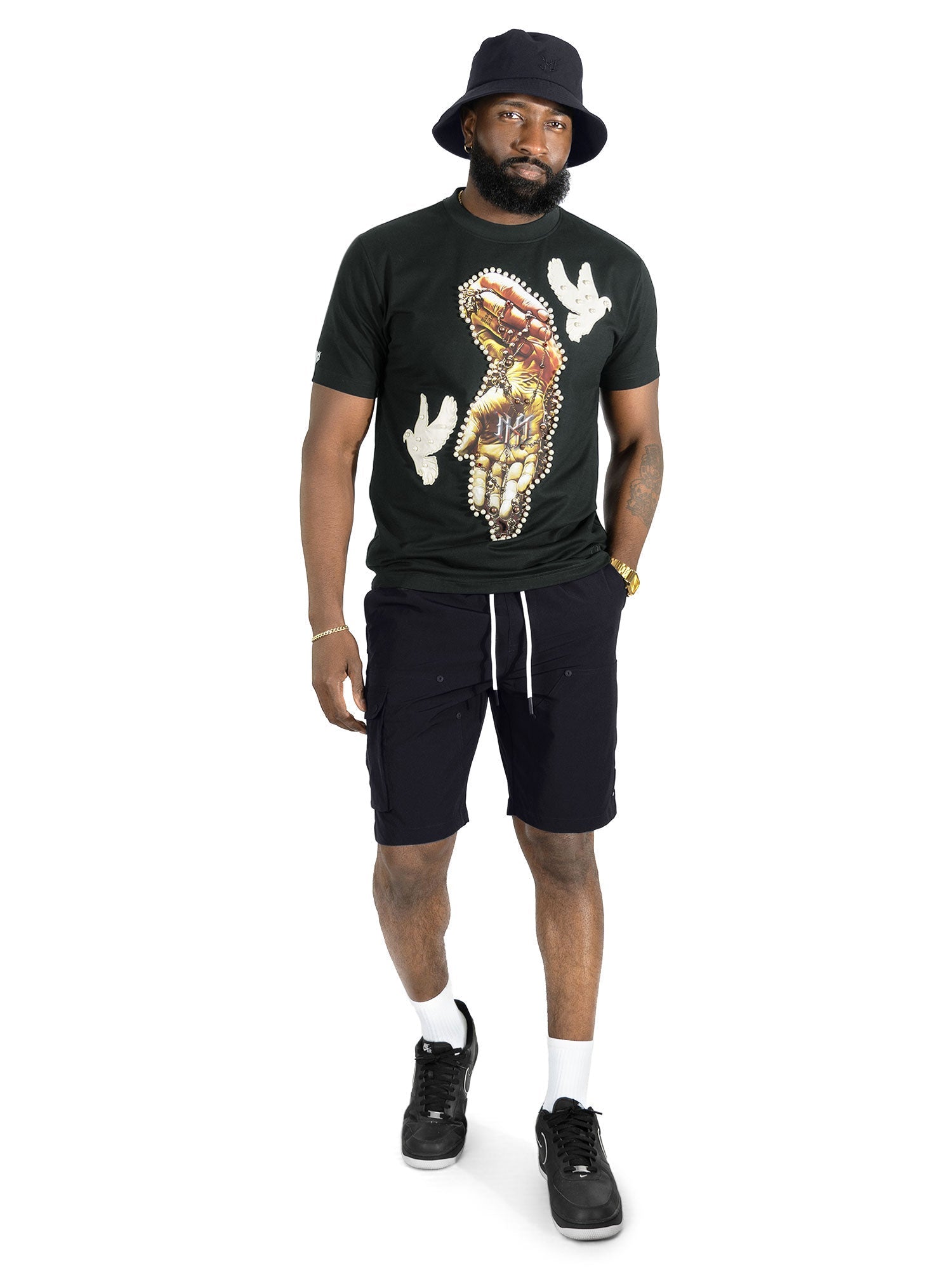 Jersey Shirt | M309 Rosario Tee - Black