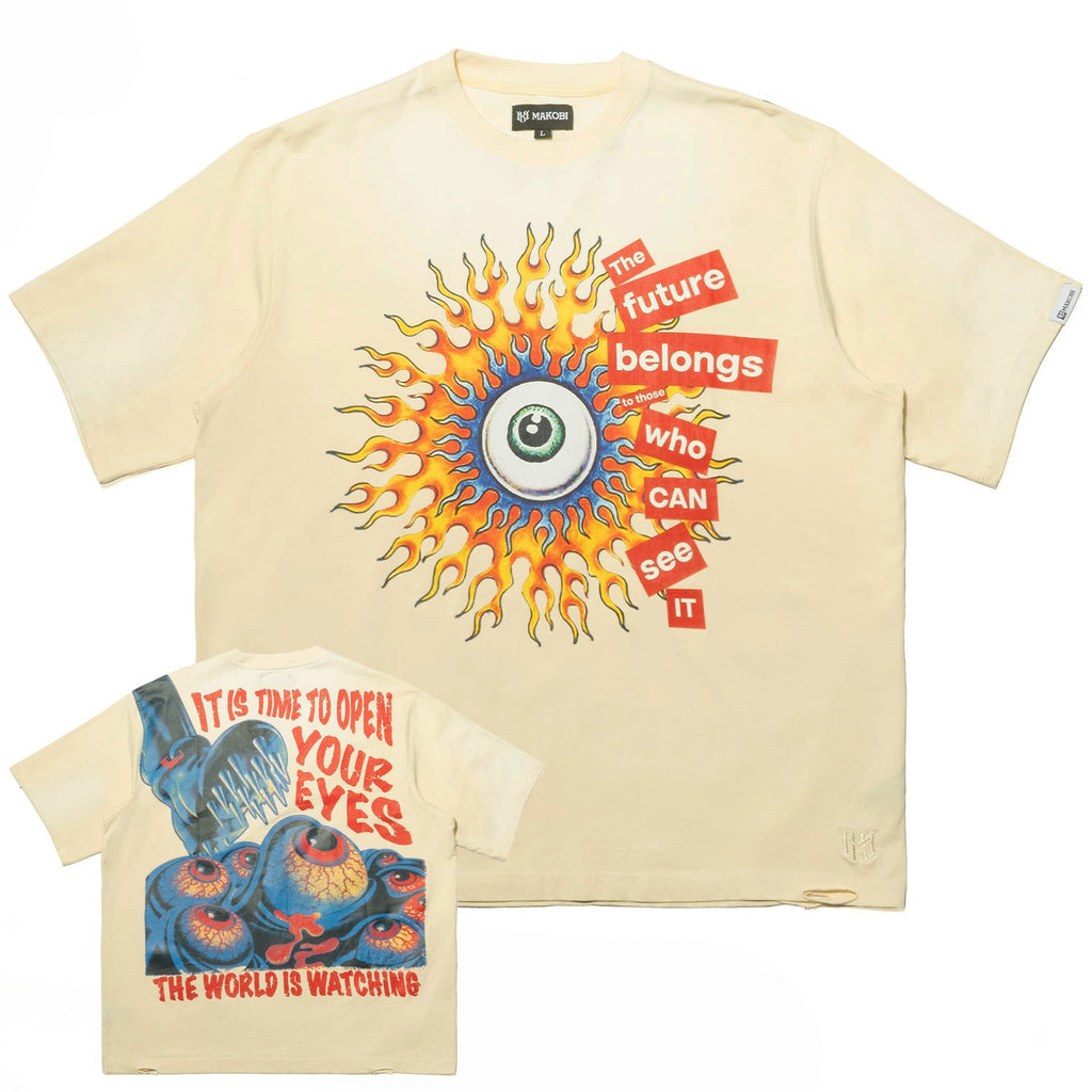M360 The World is Watching Oversized T-shirt - Natural