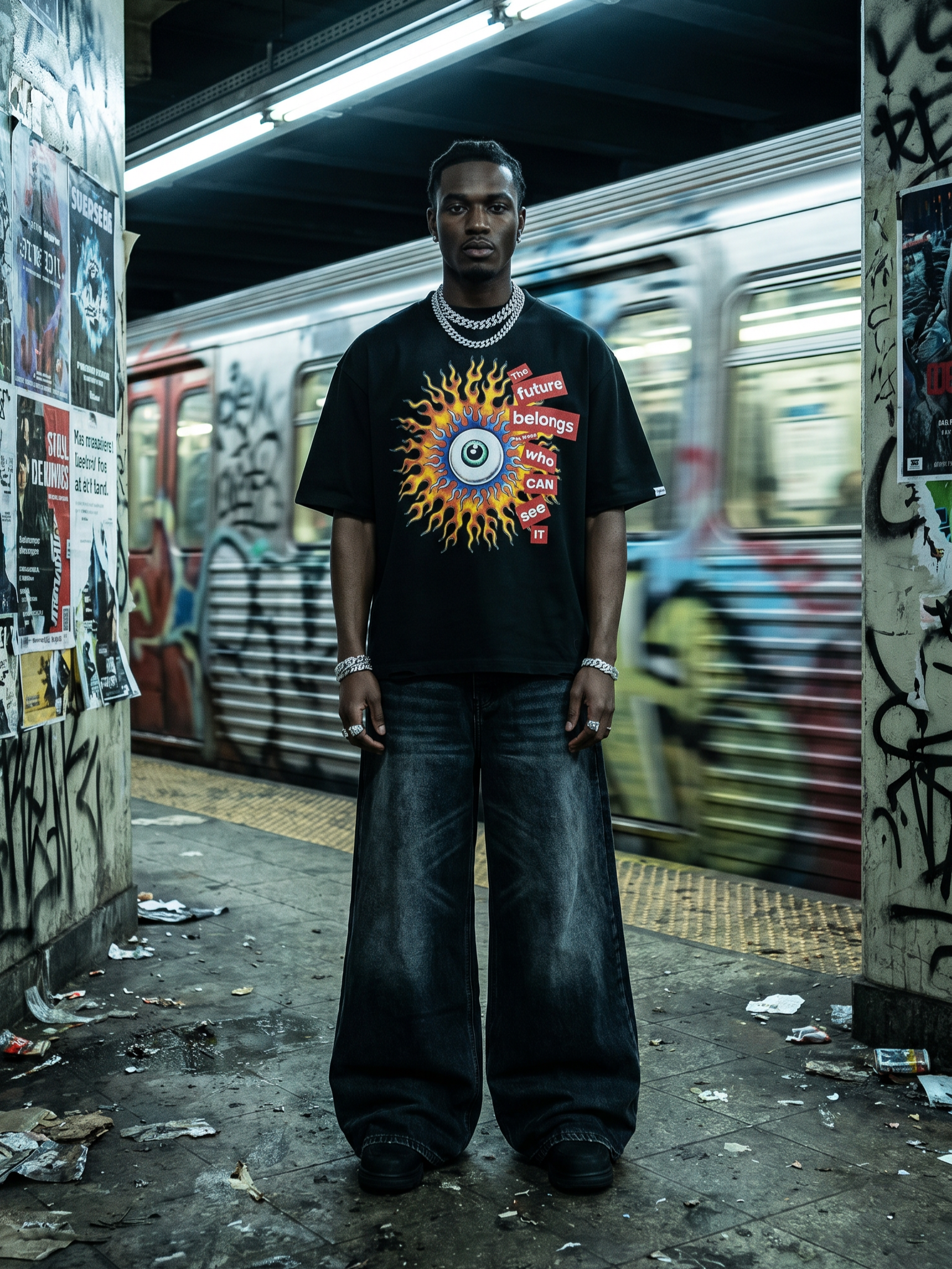 M360 The World is Watching Oversized T-shirt - Black