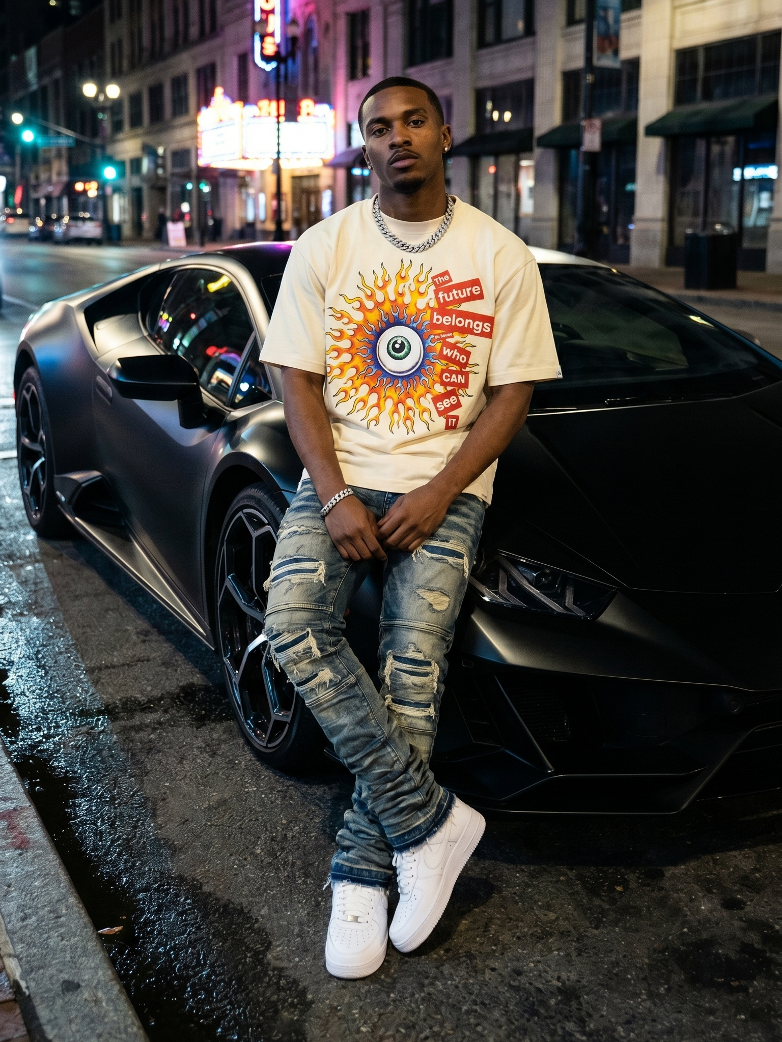 M360 The World is Watching Oversized T-shirt - Natural