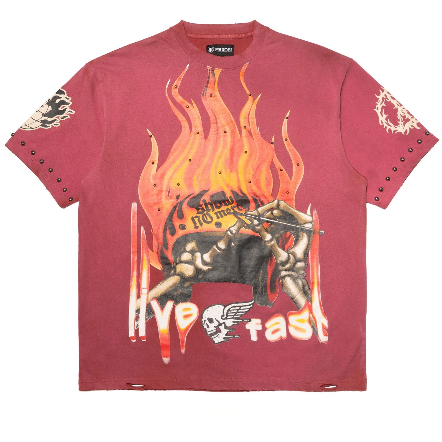 M382 Live Fast T-shirt - Burgundy