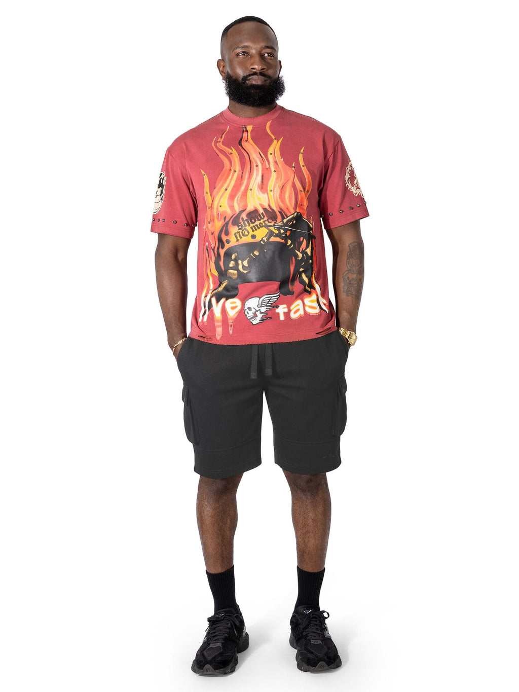 M382 Live Fast T-shirt - Burgundy
